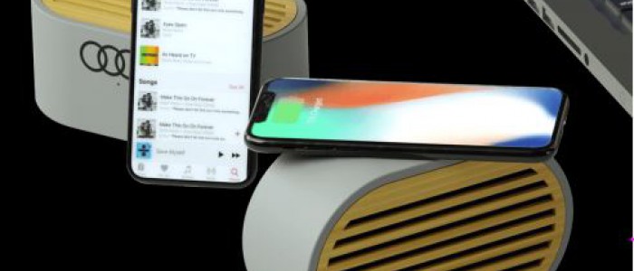 brezžični zvočnik in polnilec za telefon